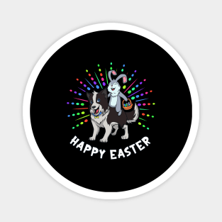 Easter bunny riding border collie Magnet